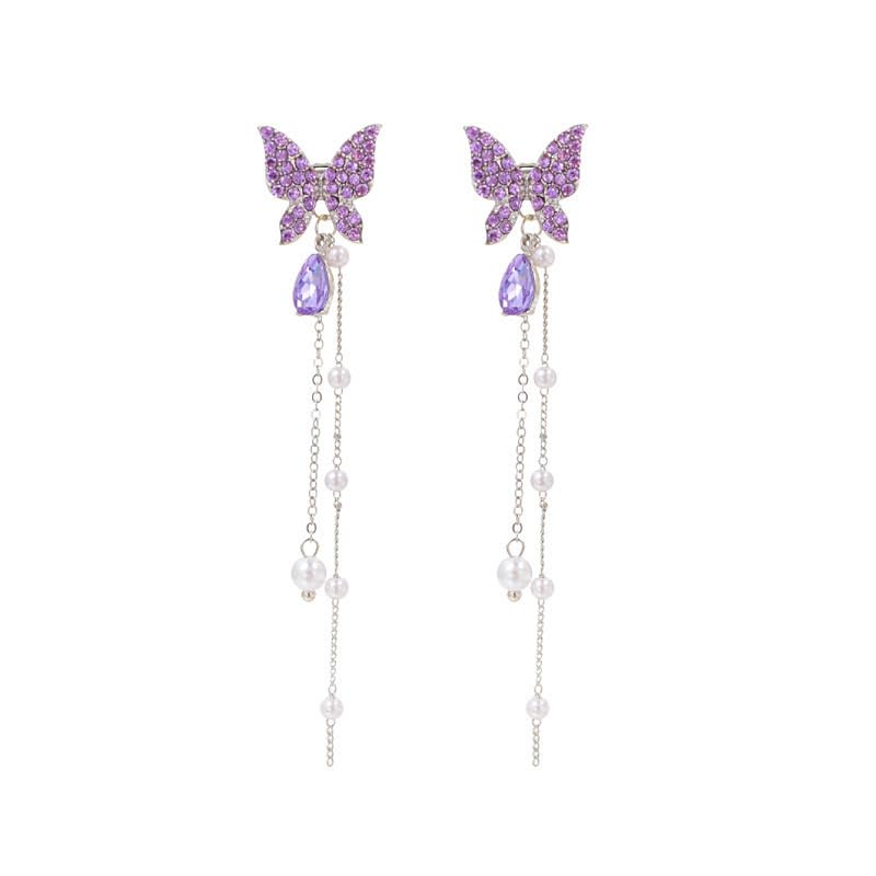 Charming Purple Colour Butter fly Design Korean Earring