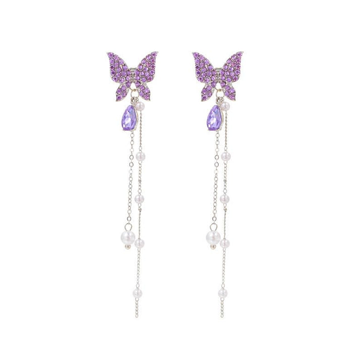 Charming Purple Colour Butter fly Design Korean Earring