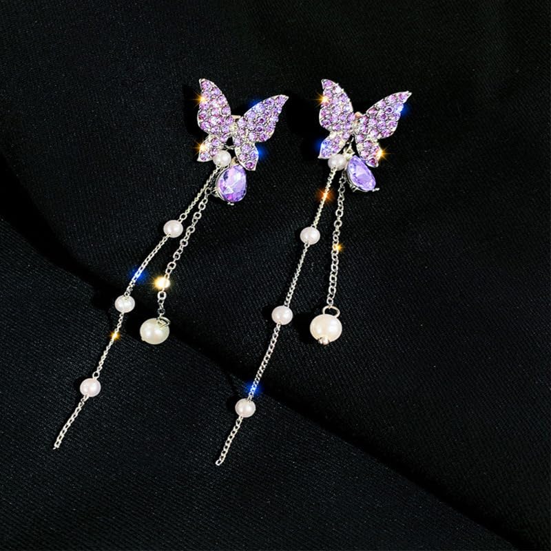 Charming Purple Colour Butter fly Design Korean Earring